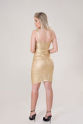 Vestido Bandagem Dourado Metalizado - Lizzi
