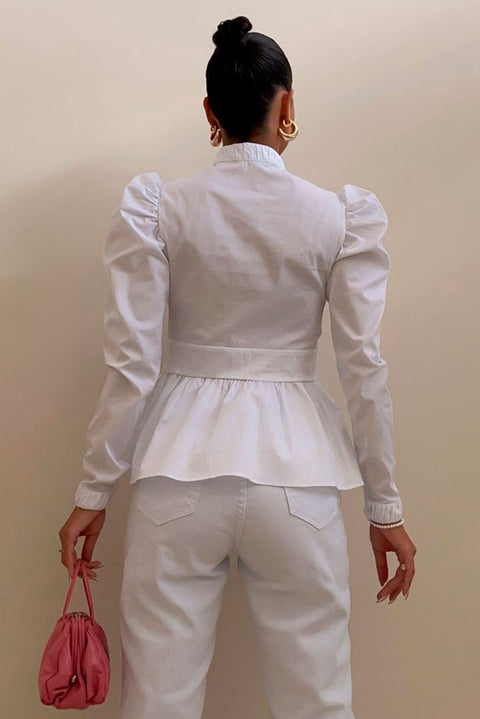 Camisa Peplum Manga Bufante - Lizzi