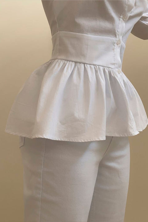Camisa Peplum Manga Bufante - Lizzi