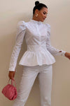 Camisa Peplum Manga Bufante - Lizzi