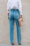 Calça Wide Leg Jeans Destroyed - Lizzi