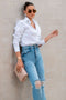 Calça Wide Leg Jeans Destroyed - Lizzi