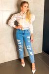 Calça Mom Jeans Destroyed - Lizzi