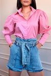 Camisa Manga Bufante Rosa - Lizzi