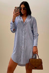 Chemise Azul Listras - Lizzi