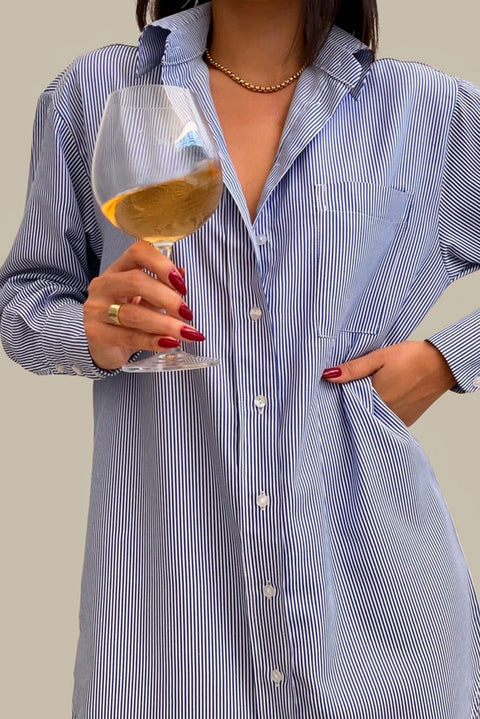 Chemise Azul Listras - Lizzi
