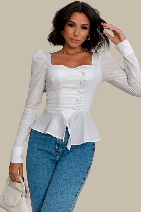 Blusa Peplum Decote Coração - Lizzi