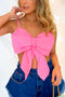 Cropped Laço Rosa - Lizzi