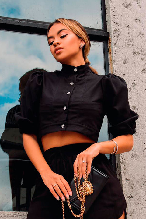Jaqueta Cropped Preta - Lizzi