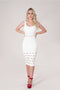 Vestido de Bandagem Midi Branco - Lizzi